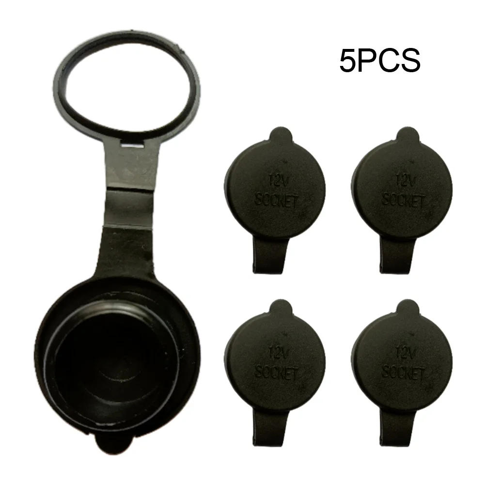 5pcs Car Cigarette Lighter Lid Socket Outlet 12V Outlet Lid Waterproof Cap Dustproof Cover Plug Cap Car Accessories