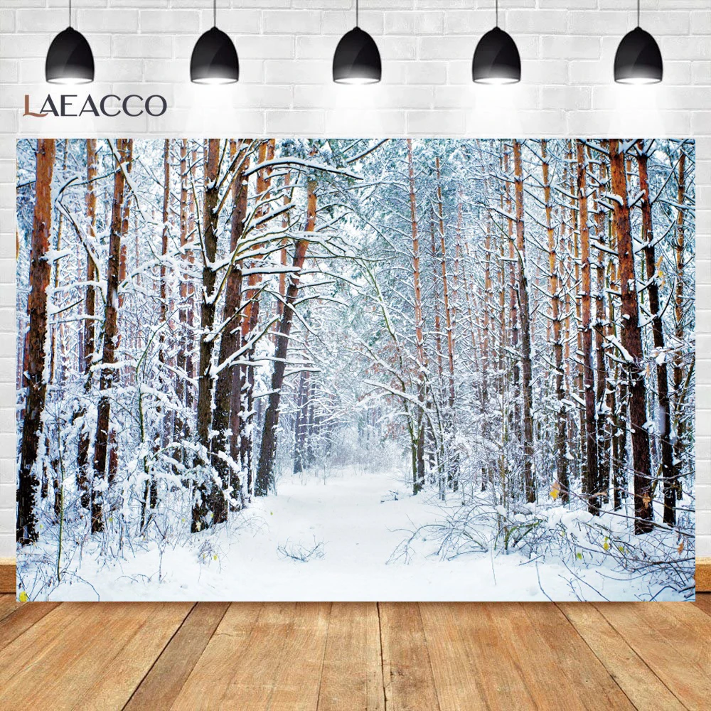 Old Tree Forest Winter Snow Park Outdoor Scenic Photography Backdrop Christmas Photographic Background Photocall Photo Studio