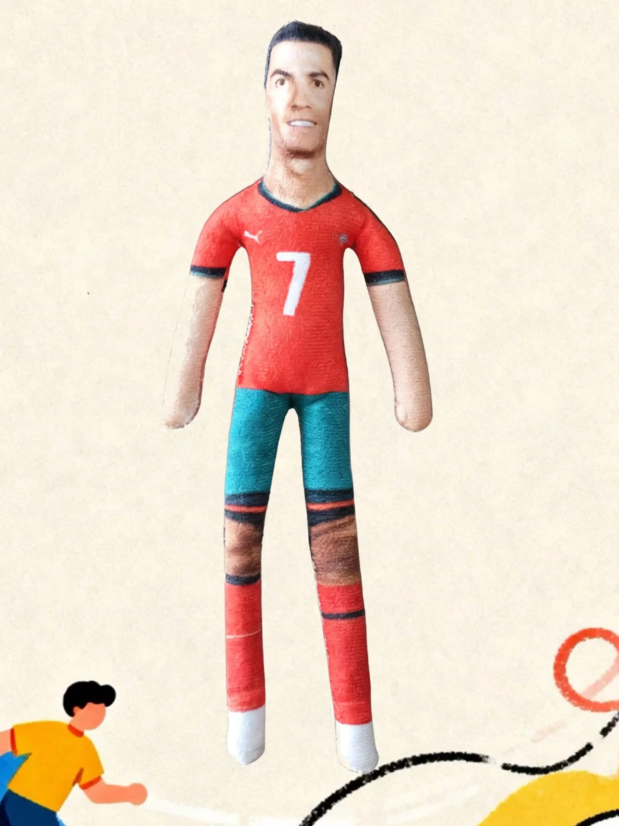 Fußballstar 28cm Messi Ronaldo Plüschtier Cartoon-Maus Kreatives Weiches Spielzeug mit Skelett als Geschenk für Freunde