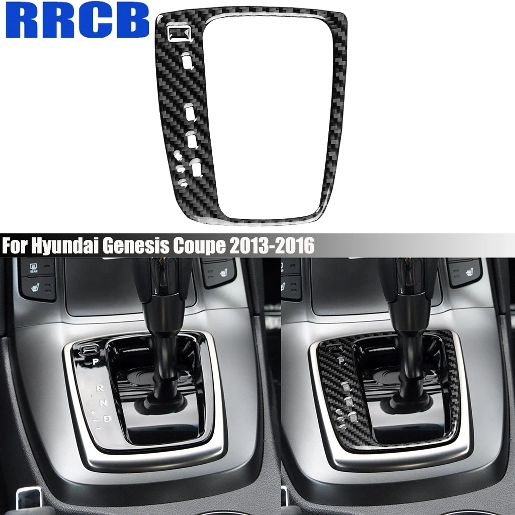 

For Hyundai Genesis Coupe 2013-2016 Carbon Fiber Center Console Gear Shift Panel Interior Cover Stickers Trim Car Accessories