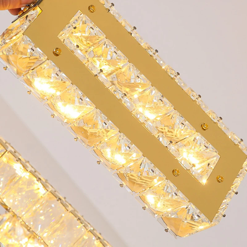 Imagem -06 - Modern Crystal Chandelier For Home Decoration Stair Pendant Lamp Living Room Pendant Lights Iluminação Interior