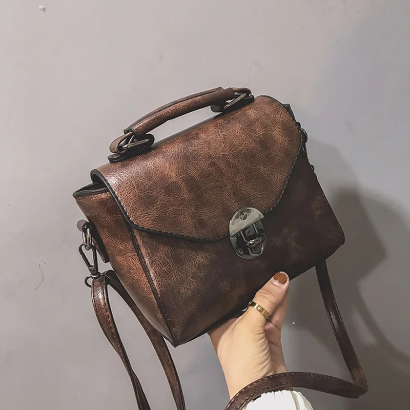 Kleine Quadratische Taschen Für Frauen Mode Einfarbig Designer Umhängetasche Umhängetasche Vintage PU Leder Handtaschen Weiblichen Beutel Bolsa – Detail 17