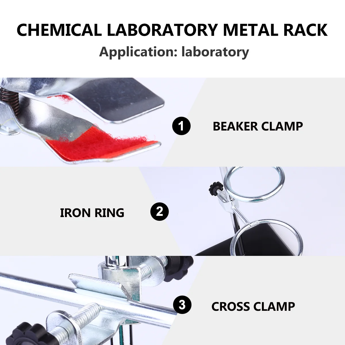 Laboratory Retort Stands Support Clamp Flask Condenser Chem Kit Support Ring Set Support Stand Rod Laboratory Stand Set