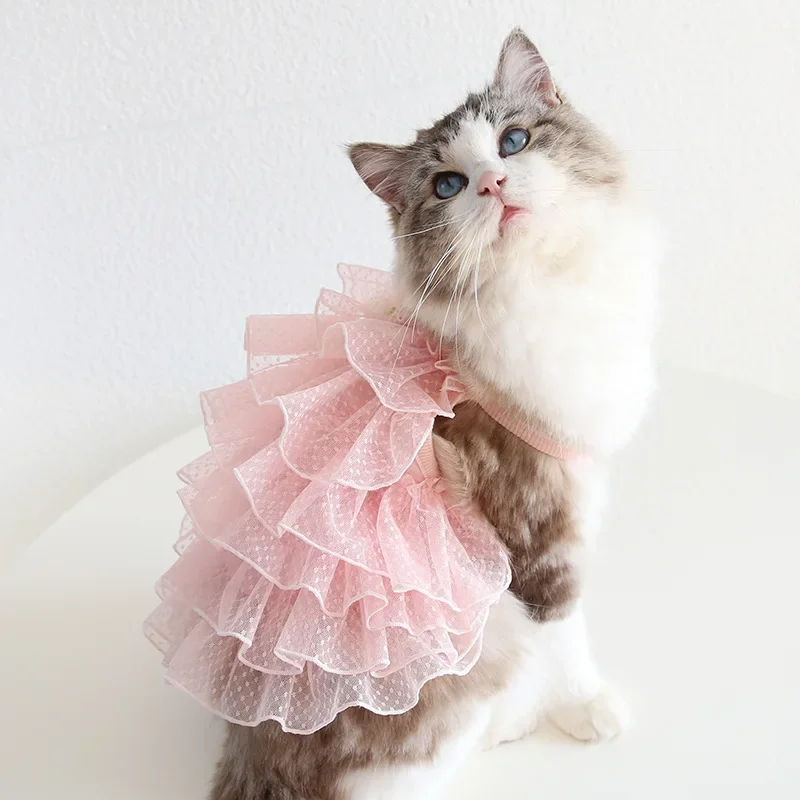 Cat Spring/summer Dress Full of Star Wedding Sweet Dog Pet Dress Cat Dress