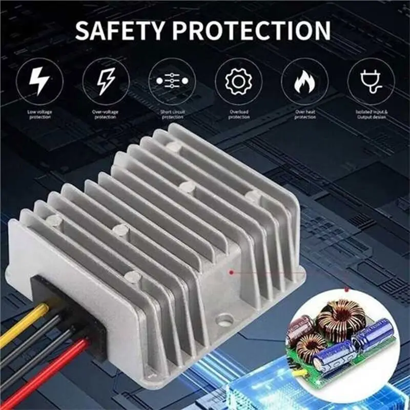 SOFT-For 20V Lithium Battery Compatible 20V To 12V Step Down Converter With Fuse Switch Buck Regulator