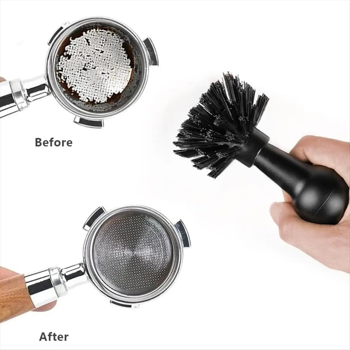 (A25M) Espresso Machine Portafilter Cleaning Brush Coffee Machine Cleaning Brushes Tools for 58mm Espresso Powder Brush B