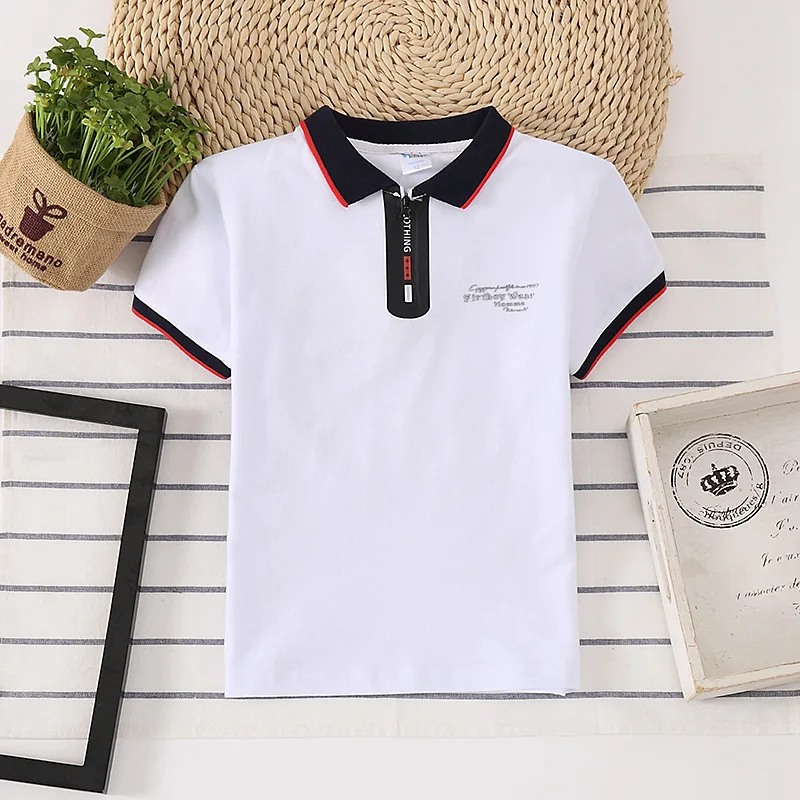 New Baby Polo Shirt 100% Cotton Boy Short-Sleeved T-shirt Childrens Medium and Large Kid Summer adolescent Clothing Girl T-shirt