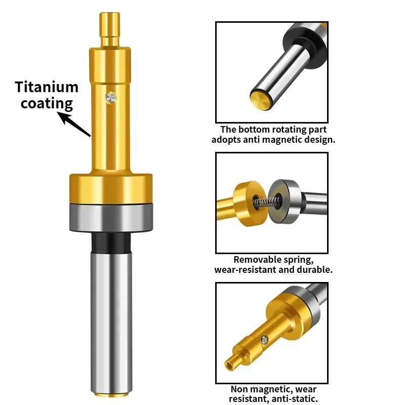 CNC Mechanical Edge Finder Titanium Edge Finder Center Finder Touch Point Sensor for CNC Milling Lathe Machine Measurement Tools