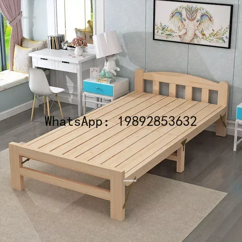 LYY Solid Wood Folding Bed For Bedroom Hard Board Widened Bed End Folding Beds Creative Minimalist Design Beds For Company N