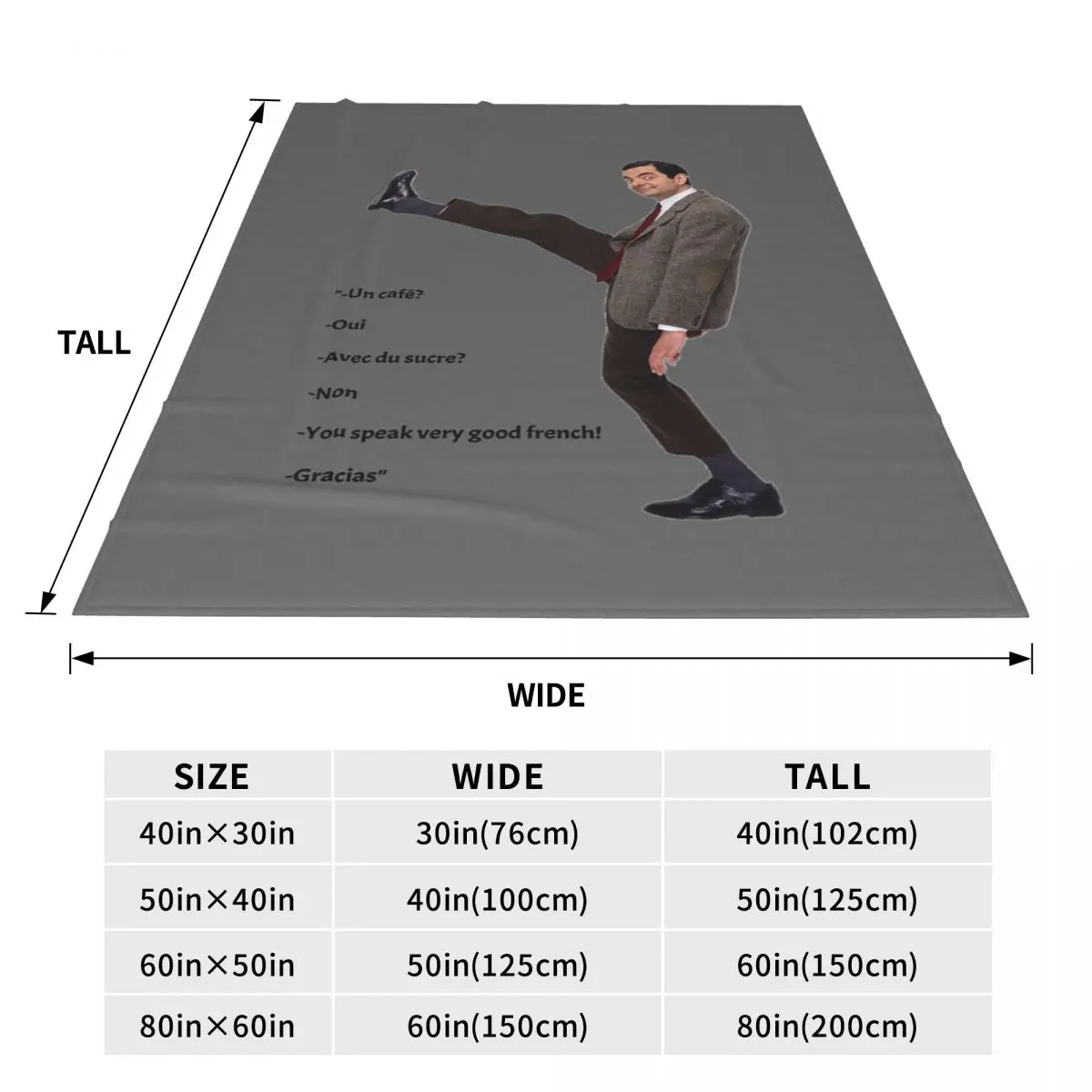 Mr Bean Leg Up Replica Mr Beans Vacation Blanket Soft Warm Flannel Throw Blanket Plush for Bed Travel Home Couch
