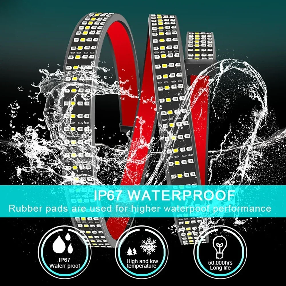 60inch Universal LED Pickup Truck Tail Light Strip Running / Brake / Reverse / Turn Signal Red White Amber Extremely Bright