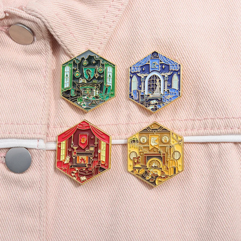 Magic School Movies Lapel Pins Cartoon Film Inspiration Enamel Brooches For Bag Clothes Badge Jewelry Gifts For Movie Lovers