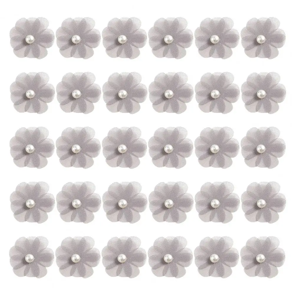 Faux Pearl Flower Set Elegant Faux Pearl Flower Wedding Dress Accessories Set Bridal Clothes Hair Decoration Kit with Fabric