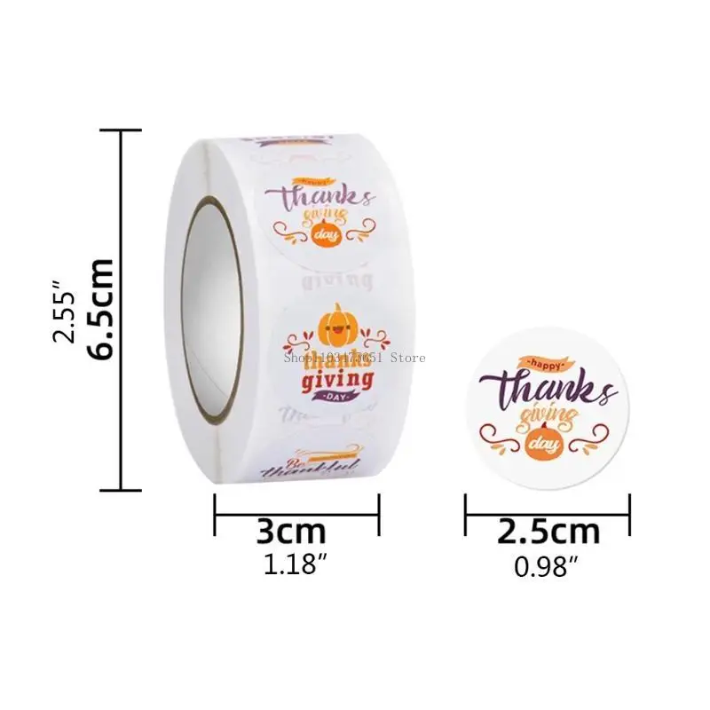 500 قطعة من ملصقات عيد الشكر السعيد، تصميم مضحك ممتن لديكور حفلات العطلات، ملصقات تغليف الهدايا للمدرسة
