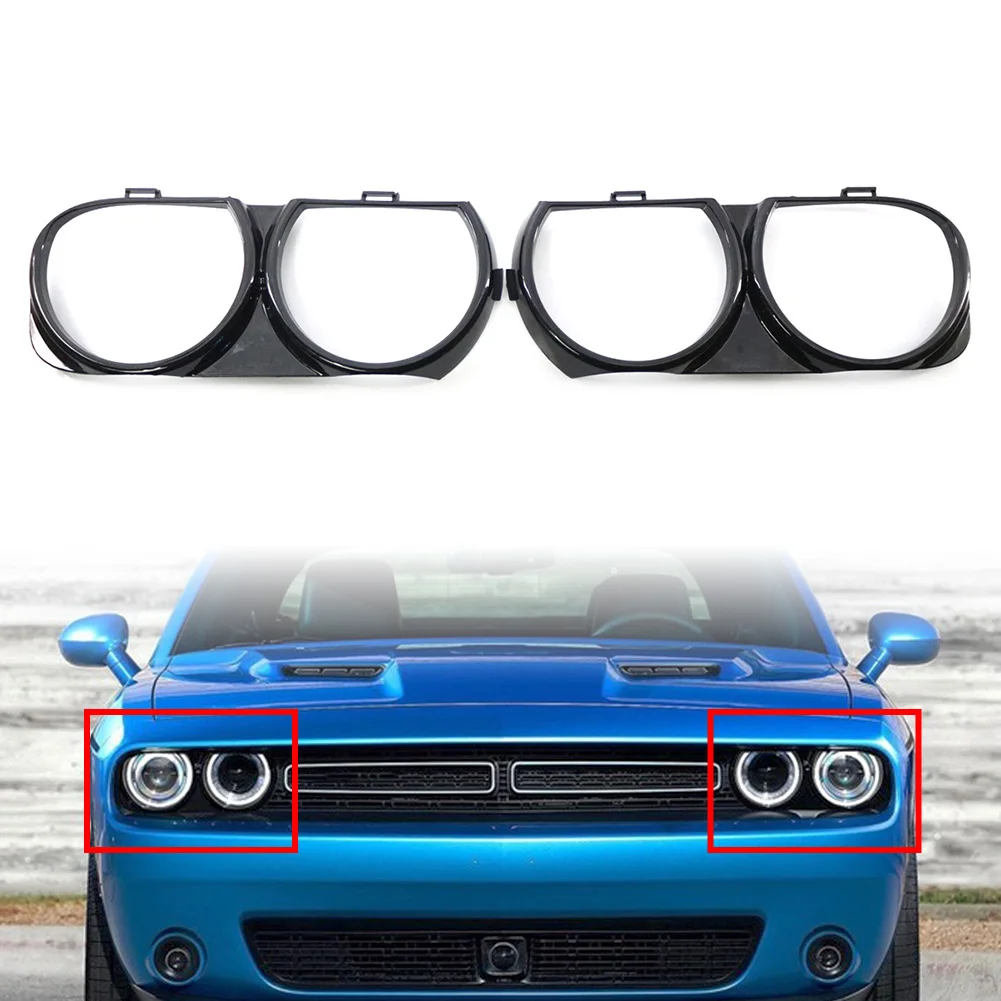 

2 шт. черная накладка на переднюю фару для Dodge Challenger 2015 2016 2017 2018 2019 2020 2021 68259052 АБ Ч 2511101