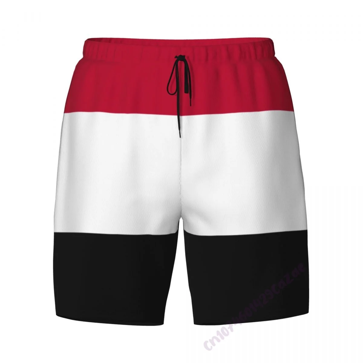 Yemen Country Flag 3D Mens Swimming Trunks With Compression Liner 2 in 1 Quick-Dry Swim Shorts With Pockets for Summer Gift