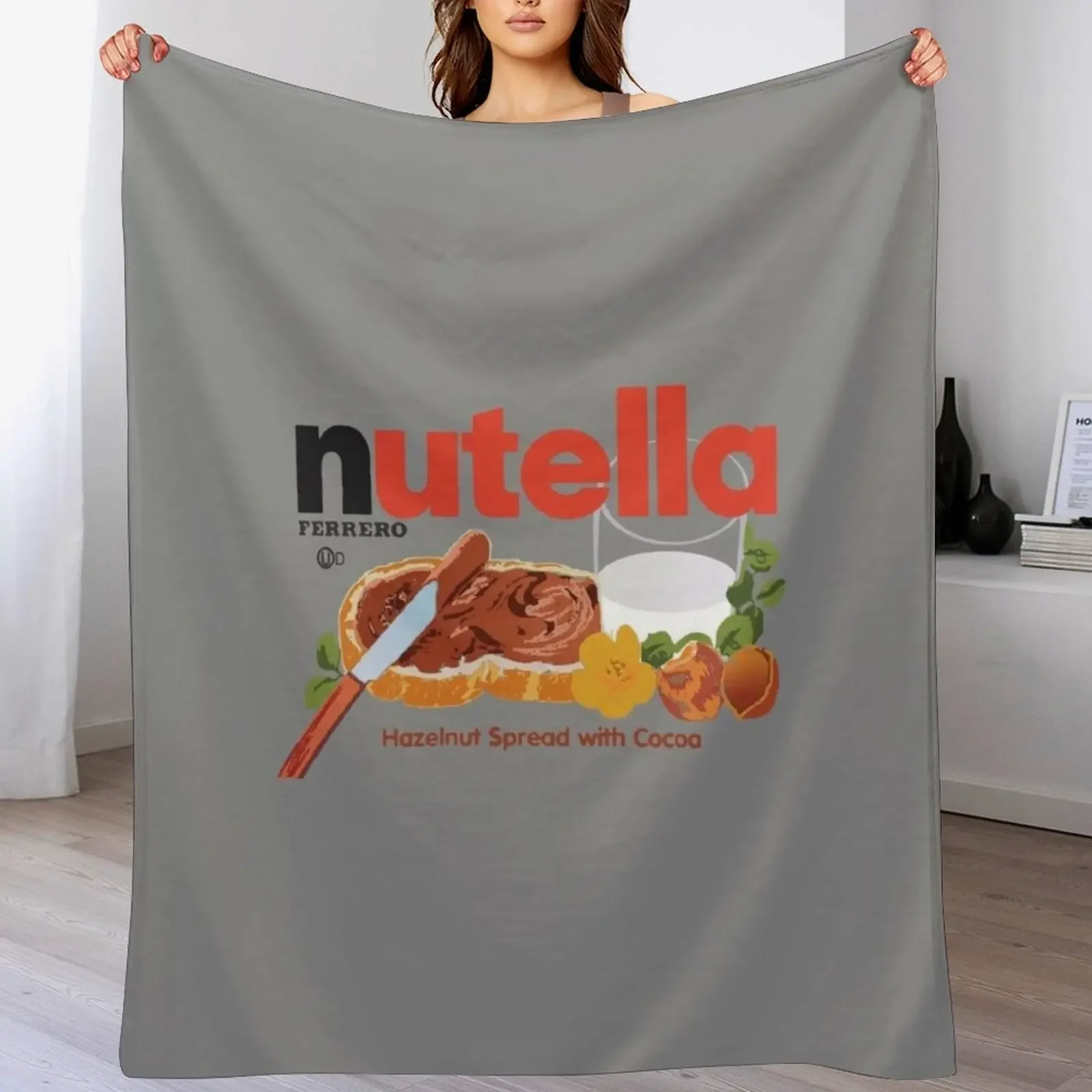 Iconic Nutella Hazelnut Cocoa Spread design Throw Blanket Decorative Beds funny gift Luxury St Furrys Blankets