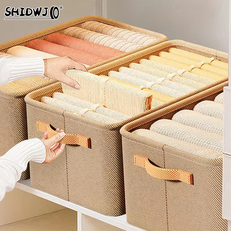 Clothes Organizer Non-Woven Wardrobe Clothes Storage Box For Underwear T-Shirt Jeans Storage Basket Cabinet Sundries Organizer