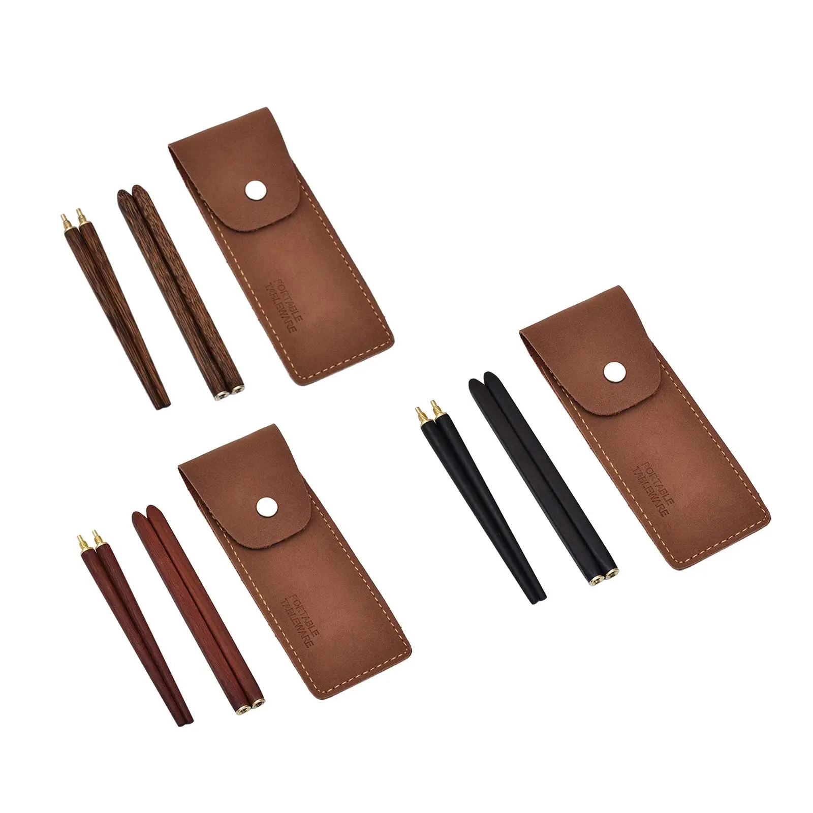 

Travel Chopsticks Foldable Wooden Chopsticks with Storage Pouch for Camping,