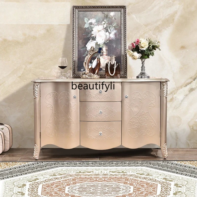 

X European Style Entrance Cabinet French Retro Curio Cabinet Shoe Cabinet Living Room Hallway Locker American Style