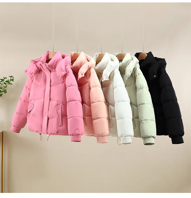 

Fashion Down Cotton Jacket Women Parkas Hooded Korean Winter Casual All-match New Cotton Clothing Female Outerwear Overcoat