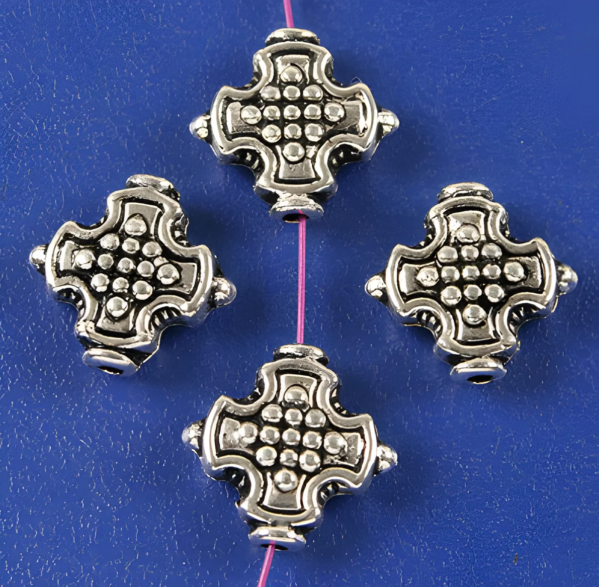 20pcs 12mm Alloy matel dark silver 2sided  cross shaped  spacer beads HWH3129