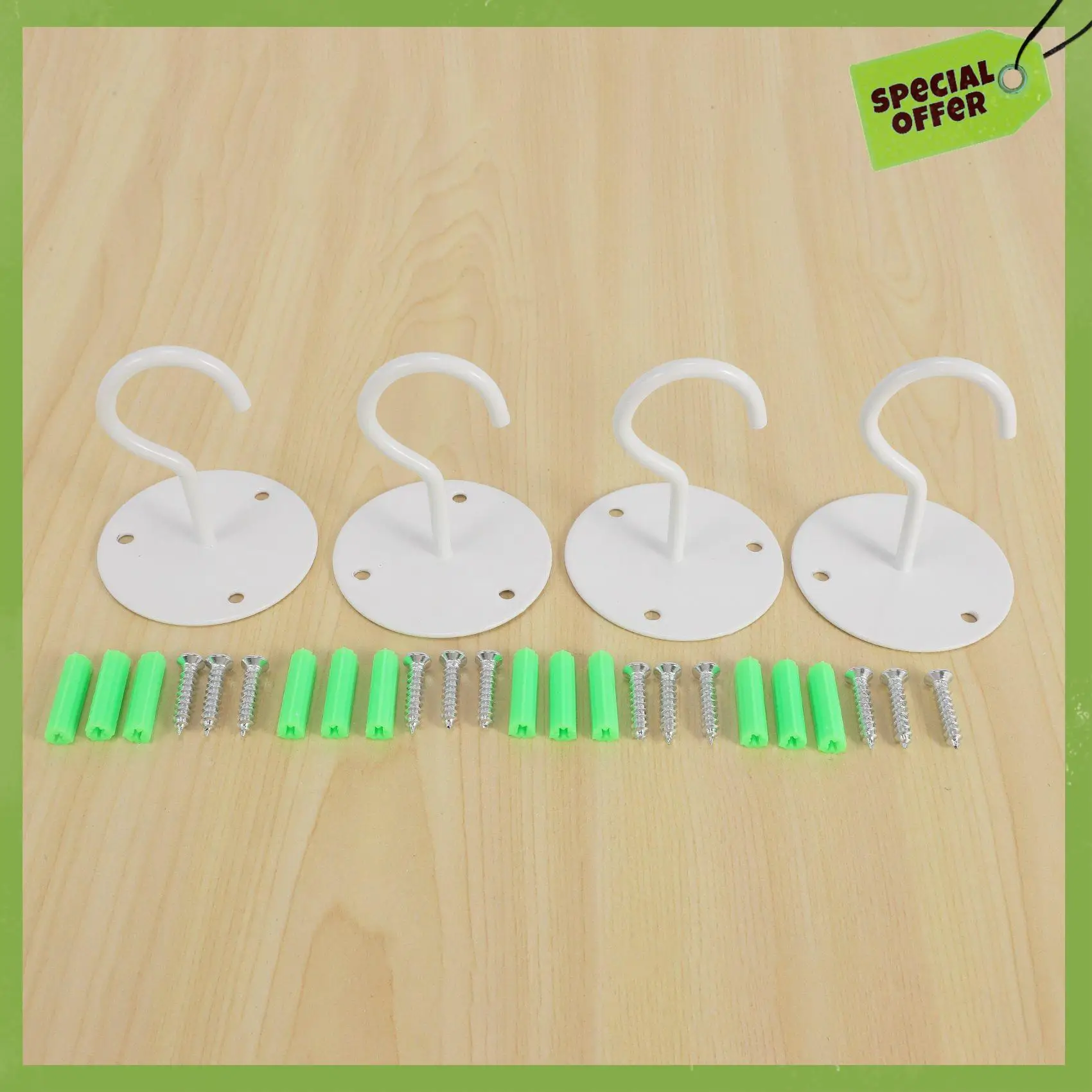 Ganci da soffitto ABGP per appendere piante, ganci da parete in metallo resistente per fioriere, include ancore professionali per cartongesso, confezione da 4