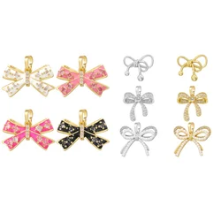 ZHUKOU 4 styles of sweet and romantic oil drop 18K gold plated bow ladies jewellery pendants Wholesale:VD1497-VD1500