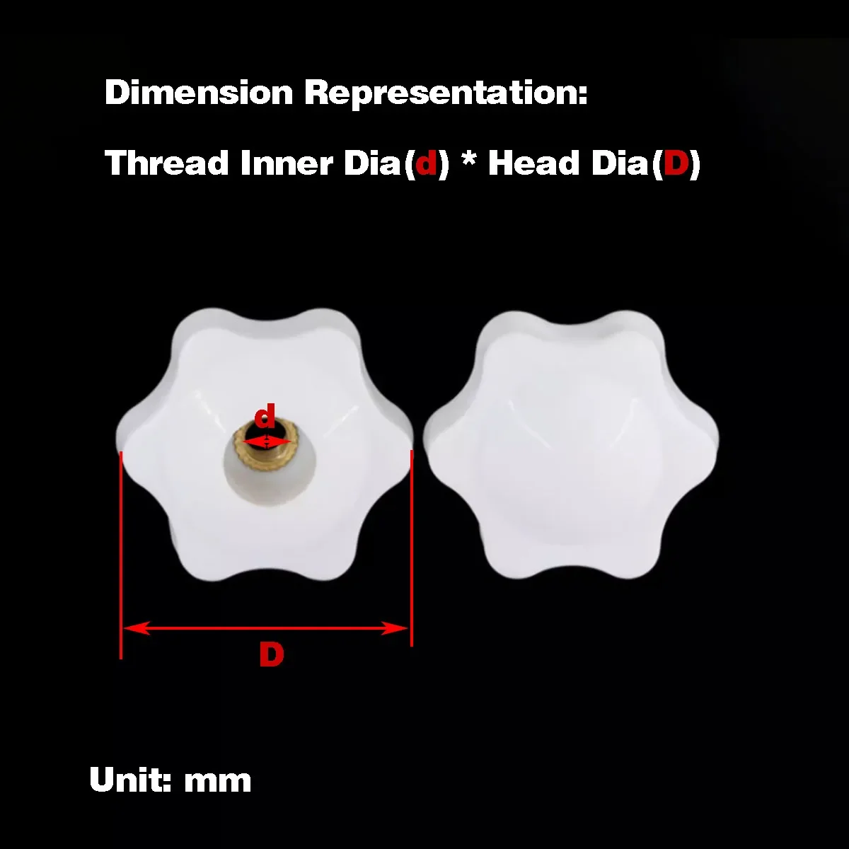 

White Plum Blossom Hand Nut / Star Handle Knob Nut M4M5M6M8M12