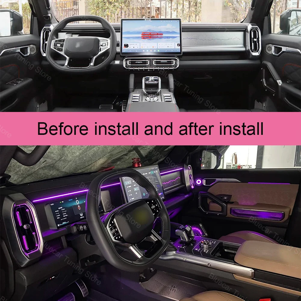 Dynamic Active Ambient Lighting For Chery Jetour Traveller T2 ICH X K3 2023-2025 Upgrade Accessories Atmosphere Lights