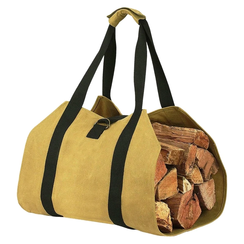 Durable Firewood Storage Bag Waxed Canvas Outdoor Camping Log for Carrier Match Bag Firewood Holder With TOP quality