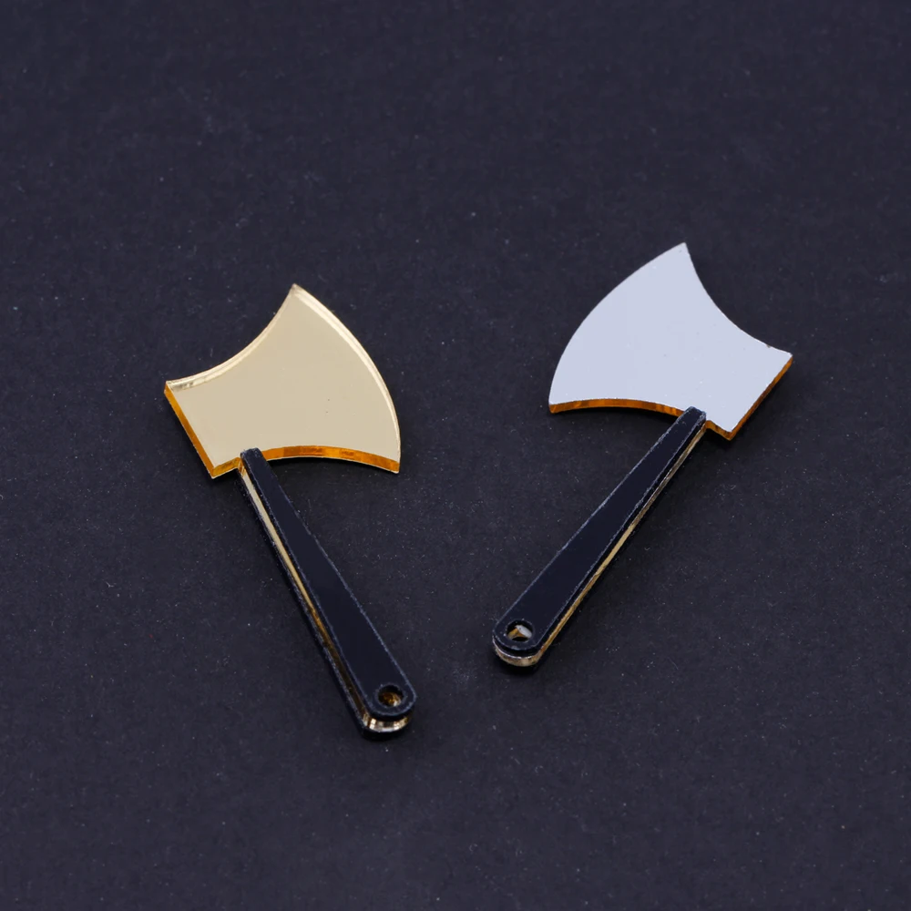 10pcs Punk Axes Hatchet Shape Acrylic Halloween Charms Pendants for Earrings Necklaces KeyChain DIY Jewelry Making Supplies