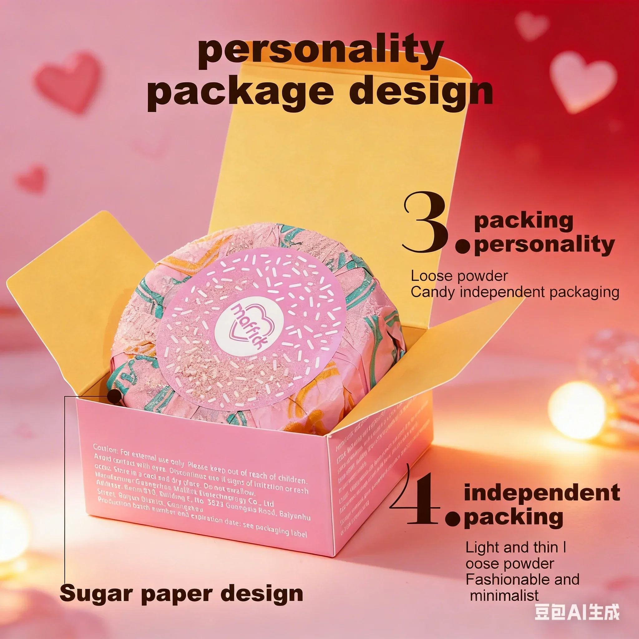 MAFFICK Cute Girl Setting Loose Powder Waterproof Oil Control Long Lasting Fine Face Makeup for Christmas & Valentines Day Gift