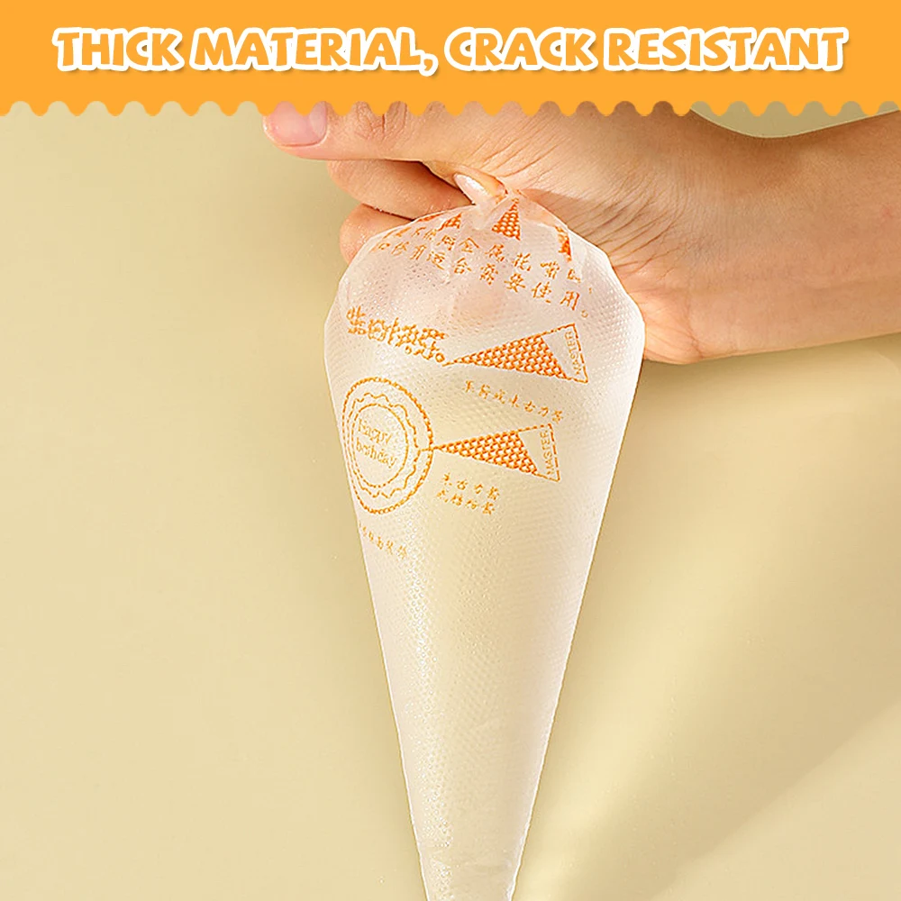 20/100Pcs Pastry Bag Disposable Thicken Piping Bag Nozzle Icing Fondant Cream Squeeze Bag Cake Decor Tool Suit Bake Accessories