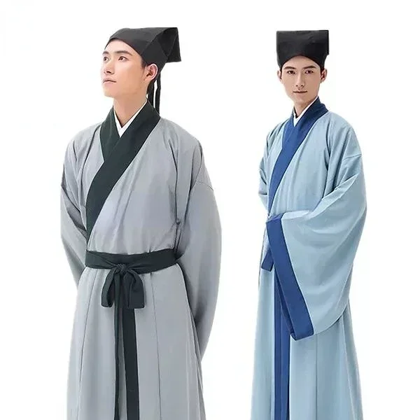 

Chinese Robe Ancient Scholar Student Costumes Men Aldult Kimono China Traditional Vintage Ethnic Stage Cosplay Costume Hanfu