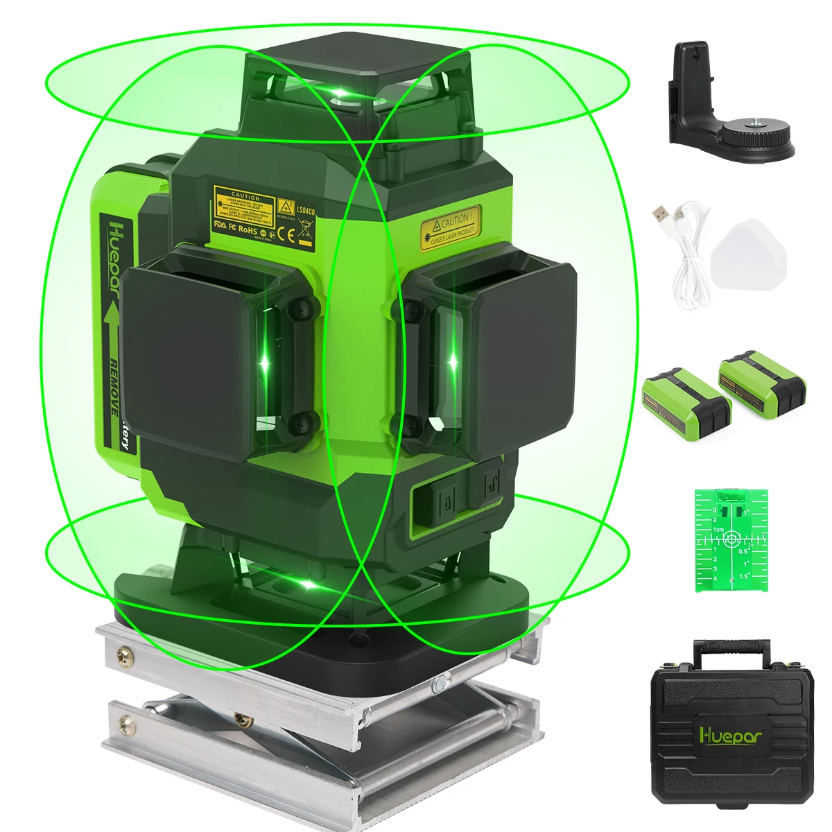 360 Laser LS04CG Green Line Levels With Hard Carry Case
