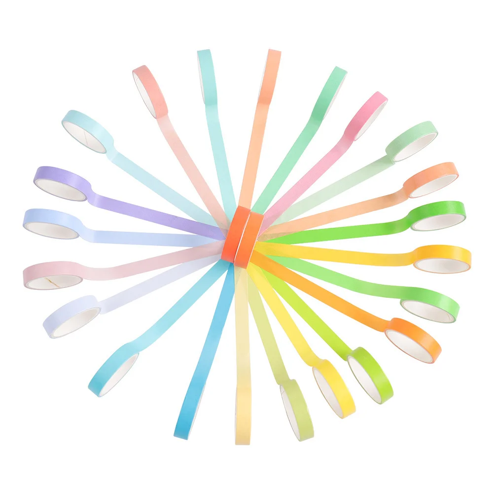 

24pcs Colorful Washi Tape Set Rainbow Decorative Paper Tapes For Diy Scrapbooking Journaling Projects Washi Tapes