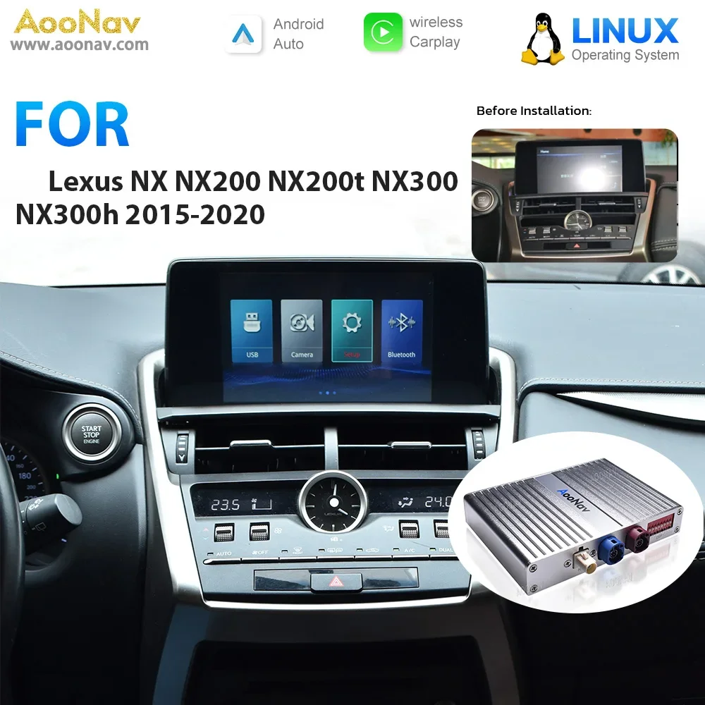 Mirror link Box bus adapter For Lexus NX NX200 NX200t NX300 NX300h 2015-2020 Oem Screen volant radio aux upgrade Linux System