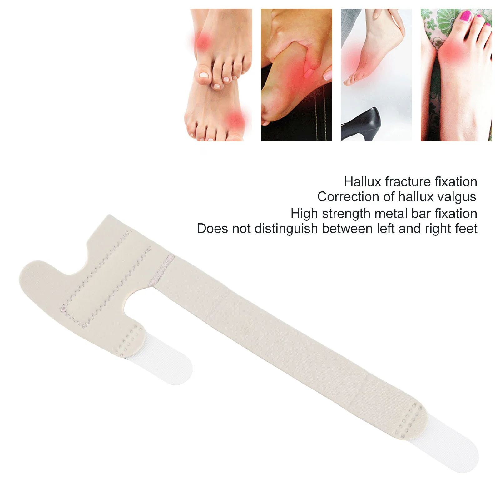 Toe Brace Portable Breathable Adjustable Hook and Loop Fixation Toe Brace Gray