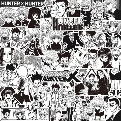 10/30/70pcs Japanese Anime HUNTER×HUNTER Stickers Classic Cool Decals Decoration Laptop Phone Luggage Black White Manga Sticker