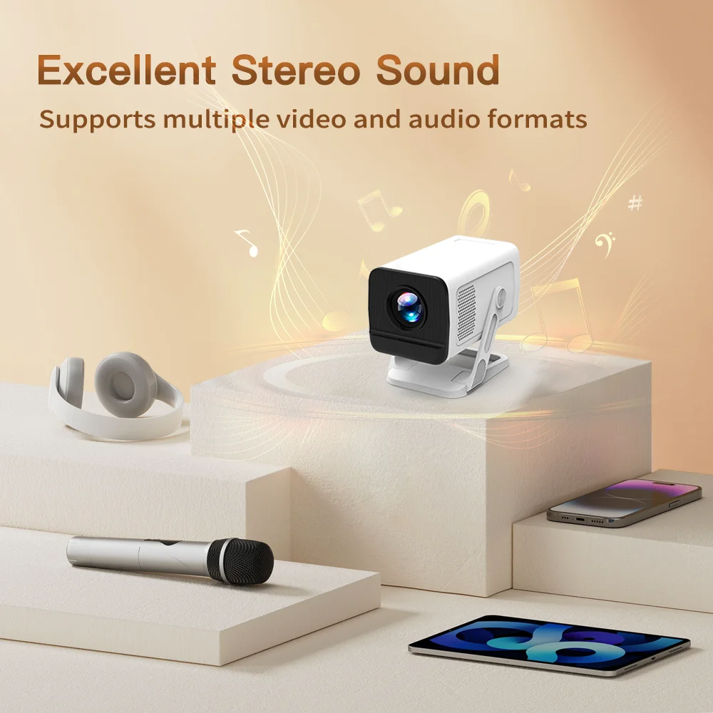 جهاز عرض صغير مطور من Lyncast 2025 مع WiFi6 وBT5.4، دعم محمول متعاطي المخدرات 4K، حجر مفاتيح تلقائي، 180 °   دوران، هدية مثالية