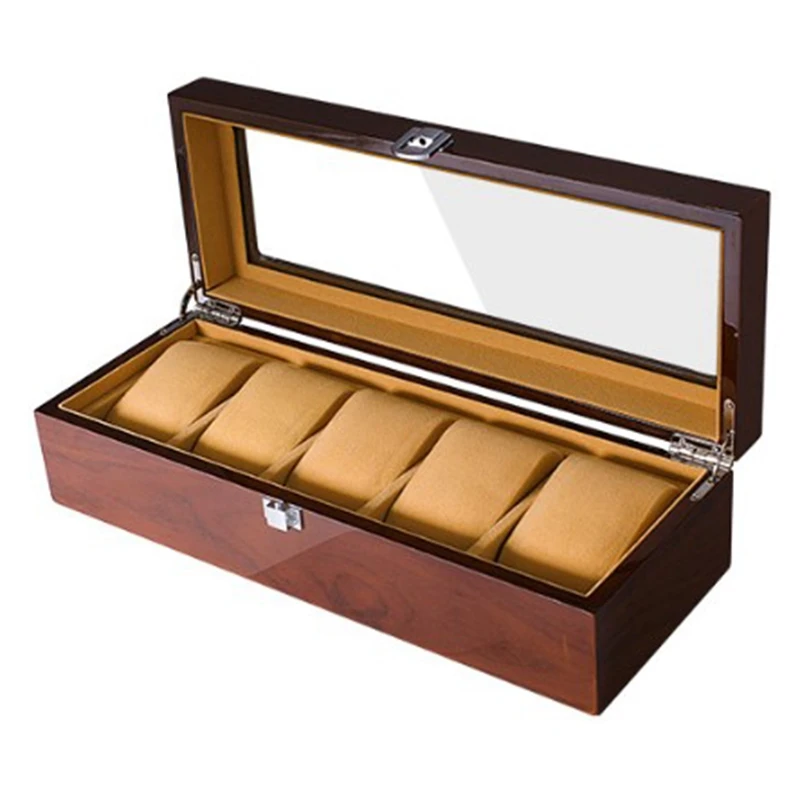 

Grids Retro Wooden Watch Display Case Durable Packaging Holder Jewelry Collection Storage Watch Organizer Box Casket