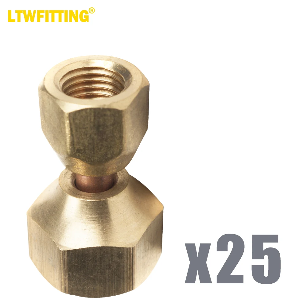 

LTWFITTING Brass 3/8" OD x 1/4" OD Flare Forged Reducing Swivel Nut Union Tube Fitting(Pack of 25)