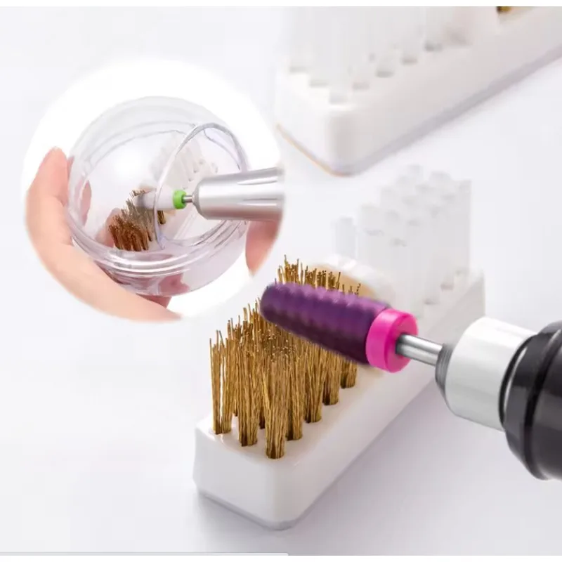 

Copper Wire Cleaning Brush Grinding Head Cleaner Electric Sander Soft and Hard Hair Dust Nail Art Tool