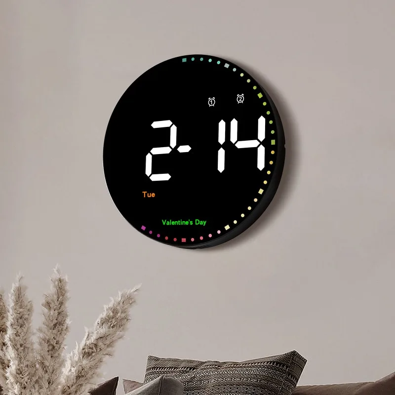Digital Electronic Clock Living Room Simple Wall Clock LED Clock Reloj De Pared Orologio Da Parete 2026 ساعة حائط