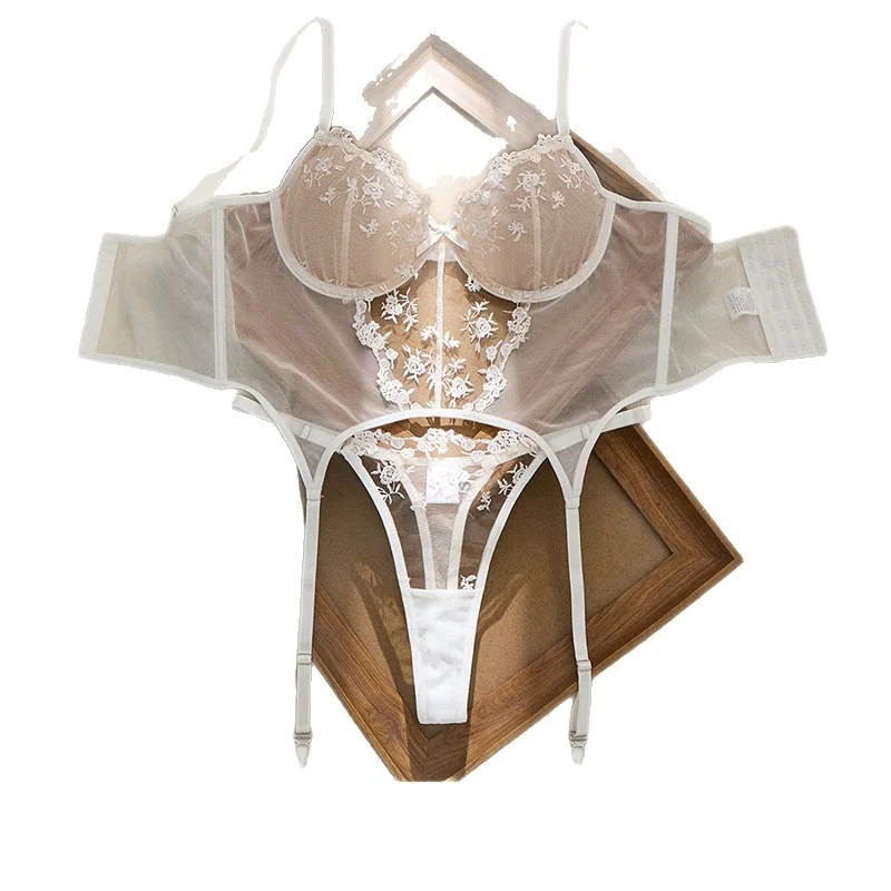 

Bikini sexy strap lingerie uniform set bra hot girl three-piece outfit for women