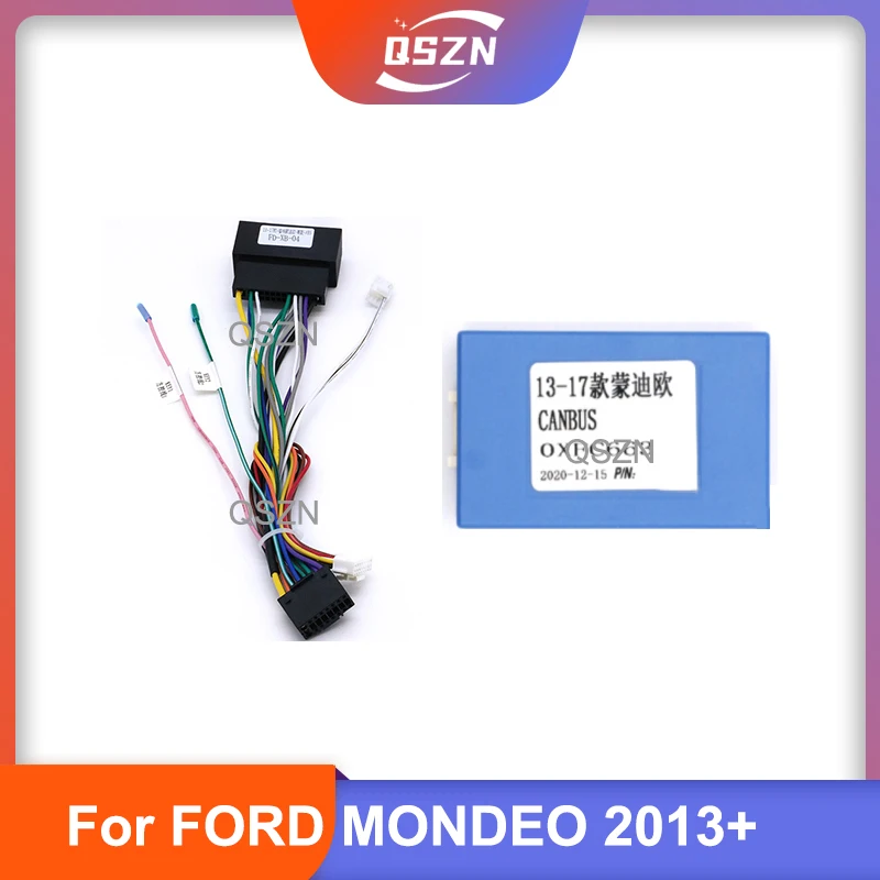 Car 16 pin Audio Wiring Harness With Canbus Box For Ford MONDEO 2013 2014 2015 2016 2017 2018 2019 2020 Stereo Installation Wire