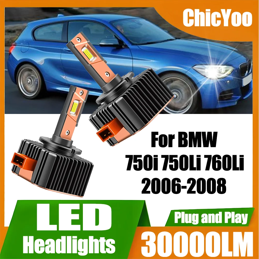 

30000LM Высокомощные светодиодные фары 6000K Белый Canbus Без ошибок 120W HID Ксеноновые фары для BMW 750i 750Li 760Li 2006 2007 2008