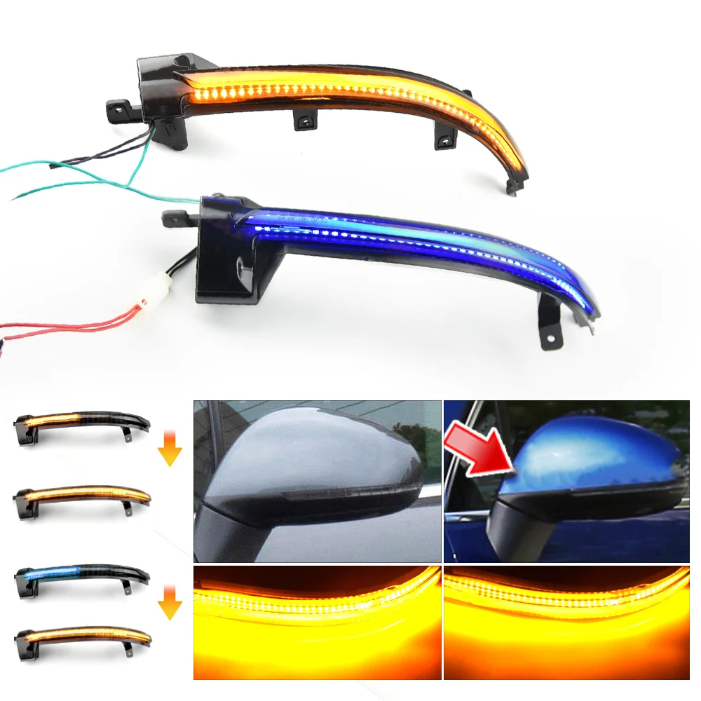 

2X Led Dynamic Side Mirror Blinker Lights For VW Touareg II MK2 7P 2010 2011 2012 2013 2014 2015 2016 2017 2018