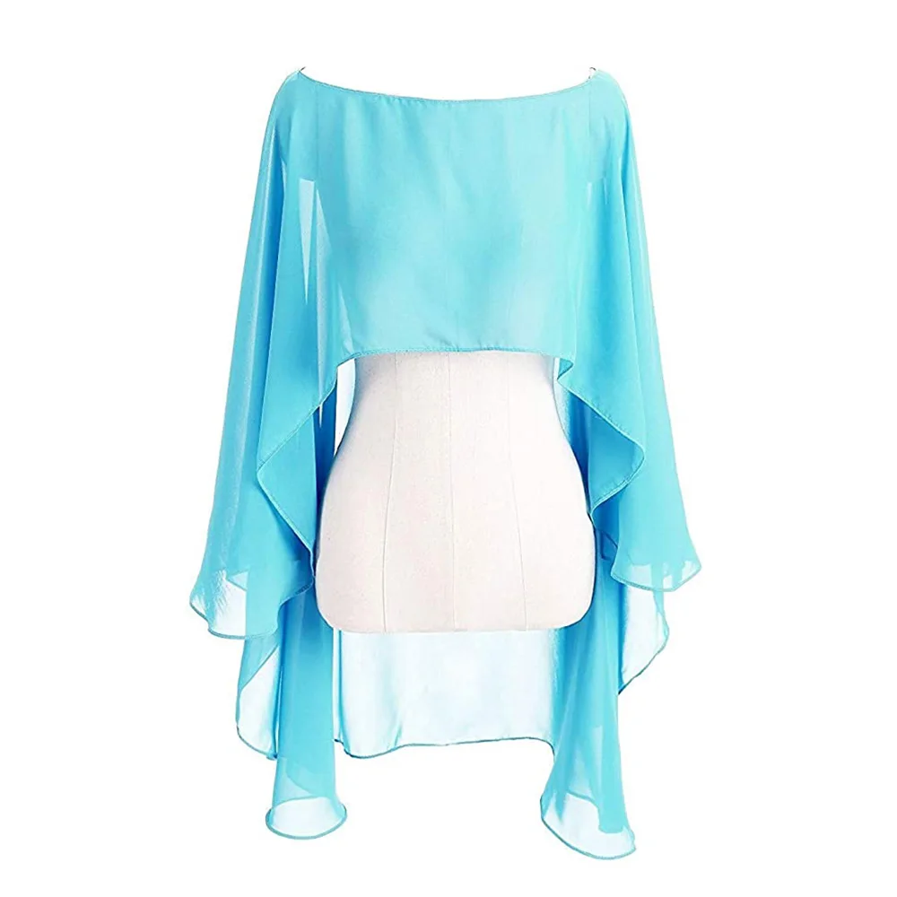 Chiffon Cape Bolero Women Femme Mariage Chalas Mujer Evening Wedding Bridal Jacket Wraps Accessories Peleryna Cloak Boda Shawl